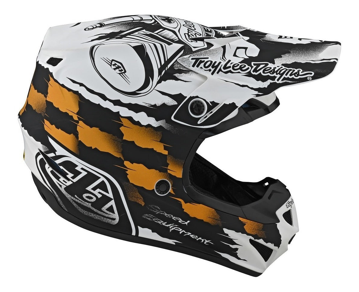 Casco Troy Lee Designs Se4 Polyacrylite Strike White / Black